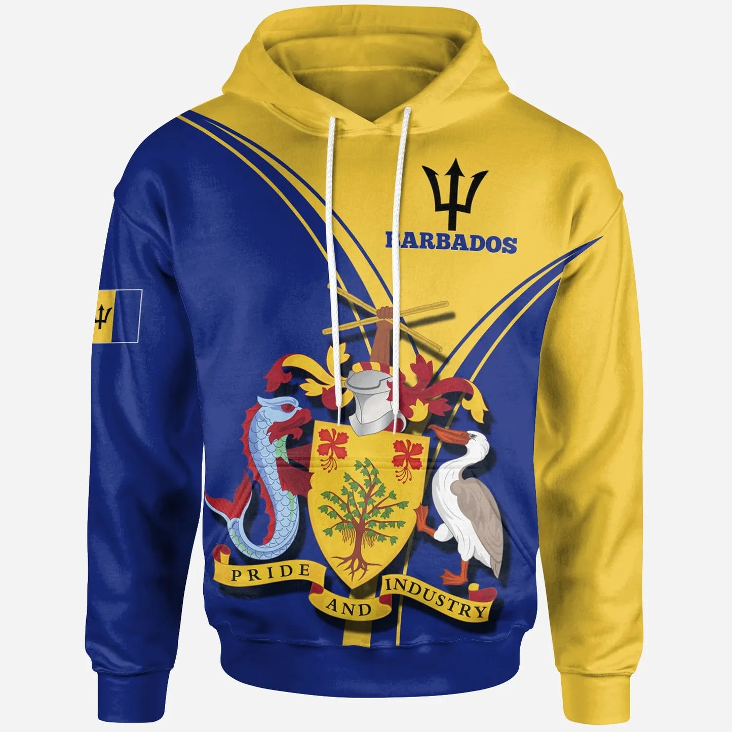 Barbados Hoodie Barbados Coat Of Arms & Flag
