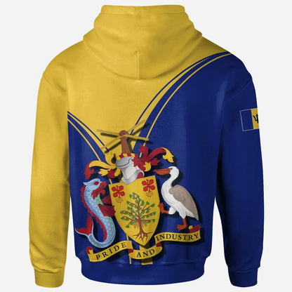 Barbados Hoodie Barbados Coat Of Arms & Flag