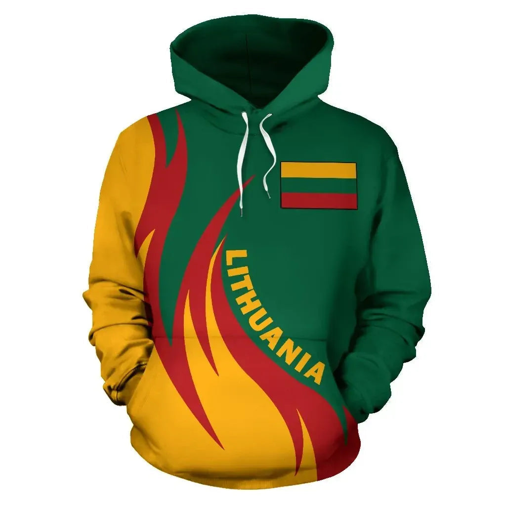 Lithuania Hoodie Coat Of Arms Fire Style
