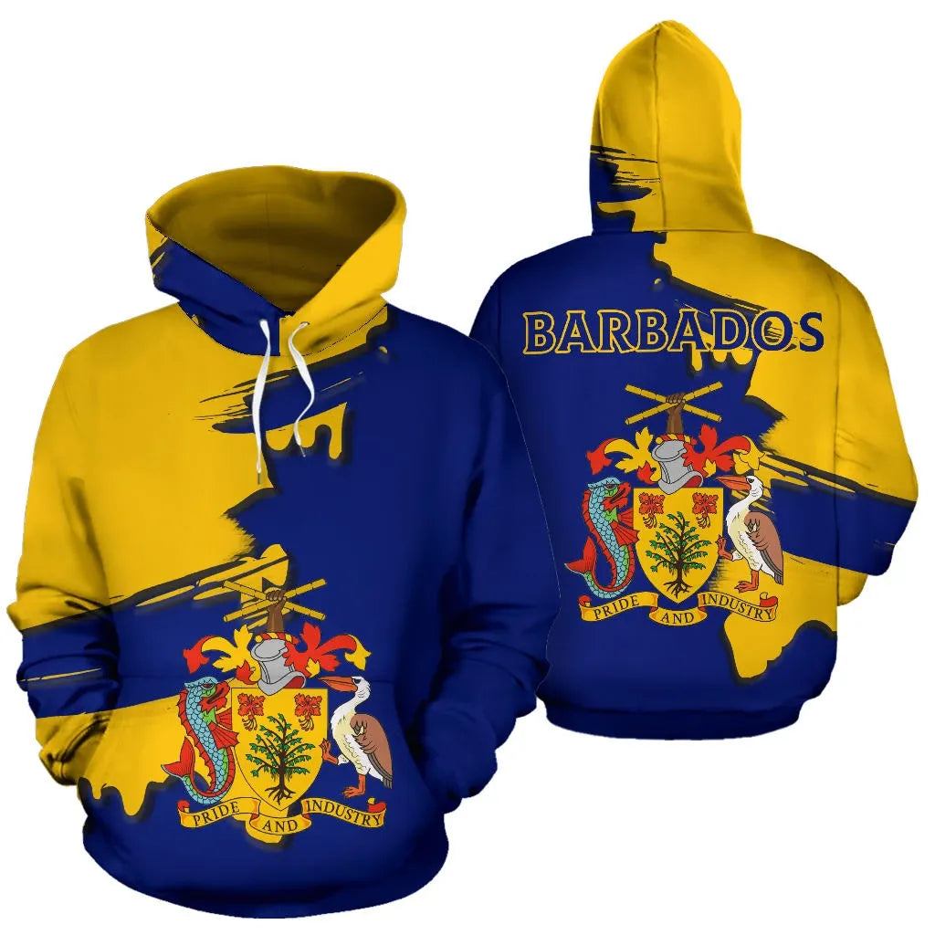 Barbados Coat Of Arms Unique Hoodie Scratch Style