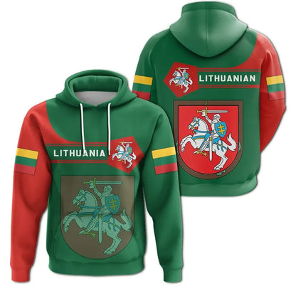 Lithuania Hoodie Coat Of Arms Simple Style8