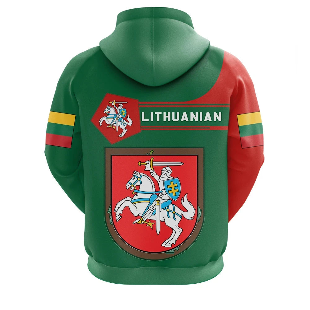 Lithuania Hoodie Coat Of Arms Simple Style8