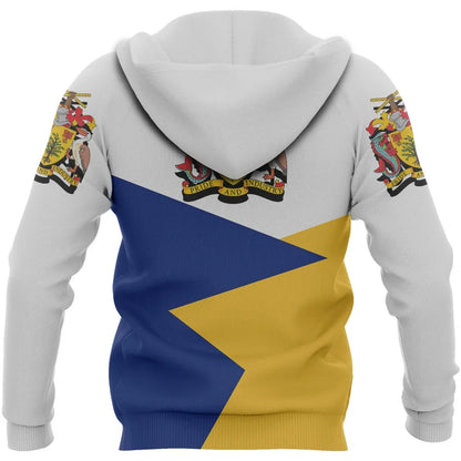 Barbados Hoodie Dentil Style Unisex Printed Zip Hoodie