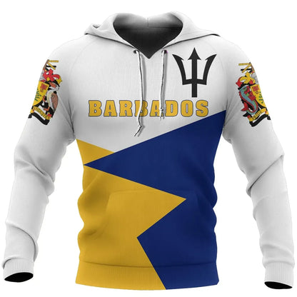 Barbados Hoodie Dentil Style Unisex Printed Zip Hoodie