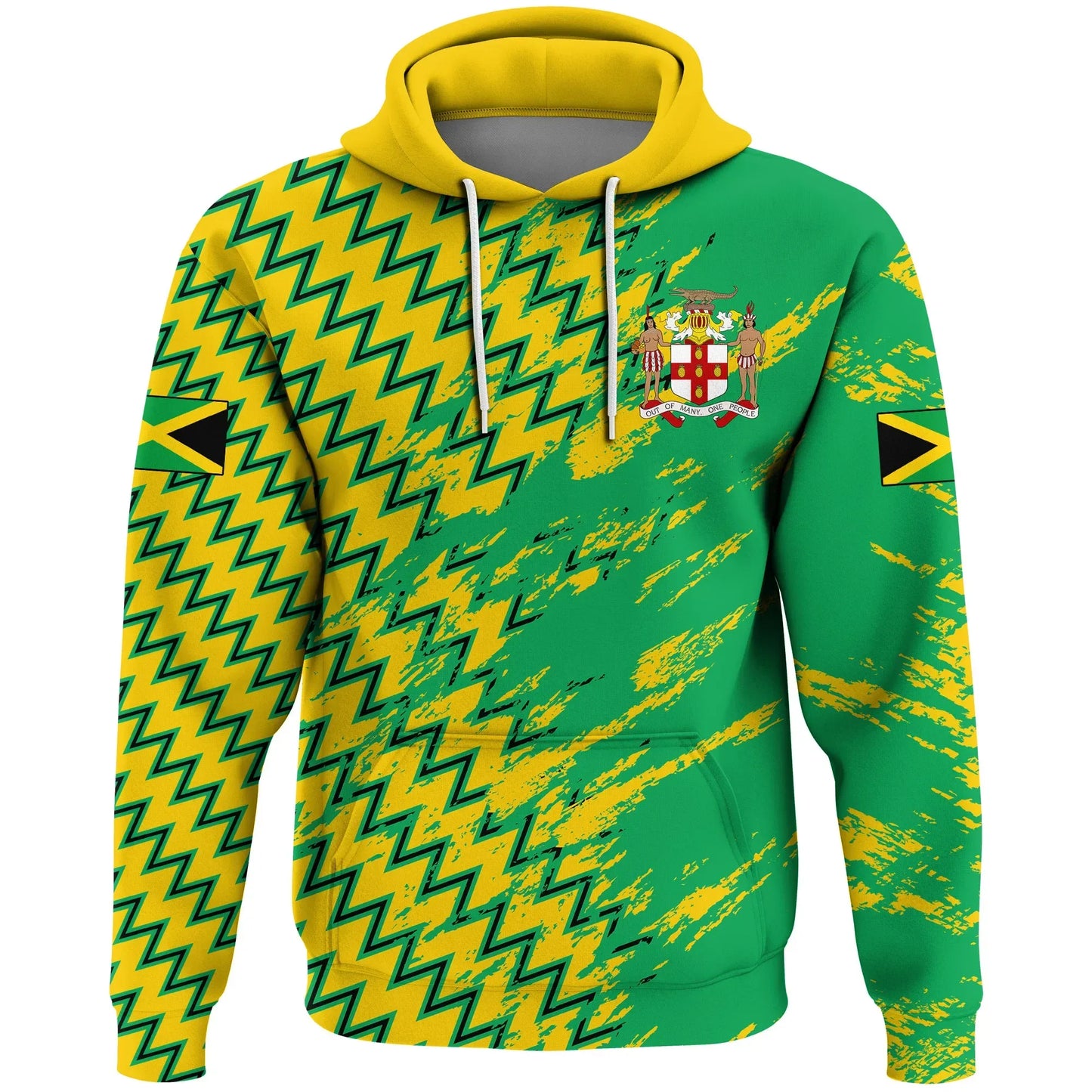 Jamaica Hoodie Sport Line Jamaica Flag Unisex Printed Hoodie