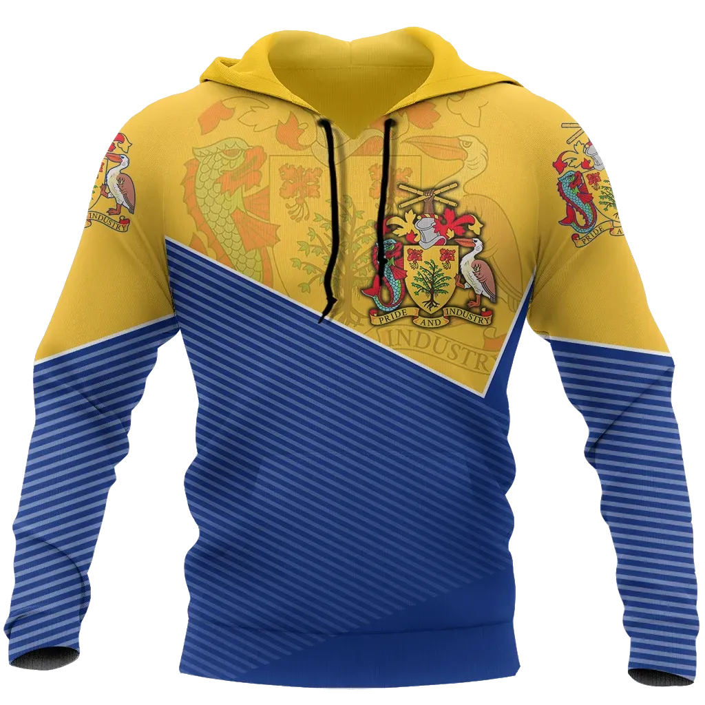 Barbados Hoodie Stroke Style Unisex Printed Zip Hoodie