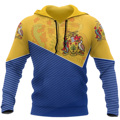 Barbados Hoodie Stroke Style Unisex Printed Zip Hoodie