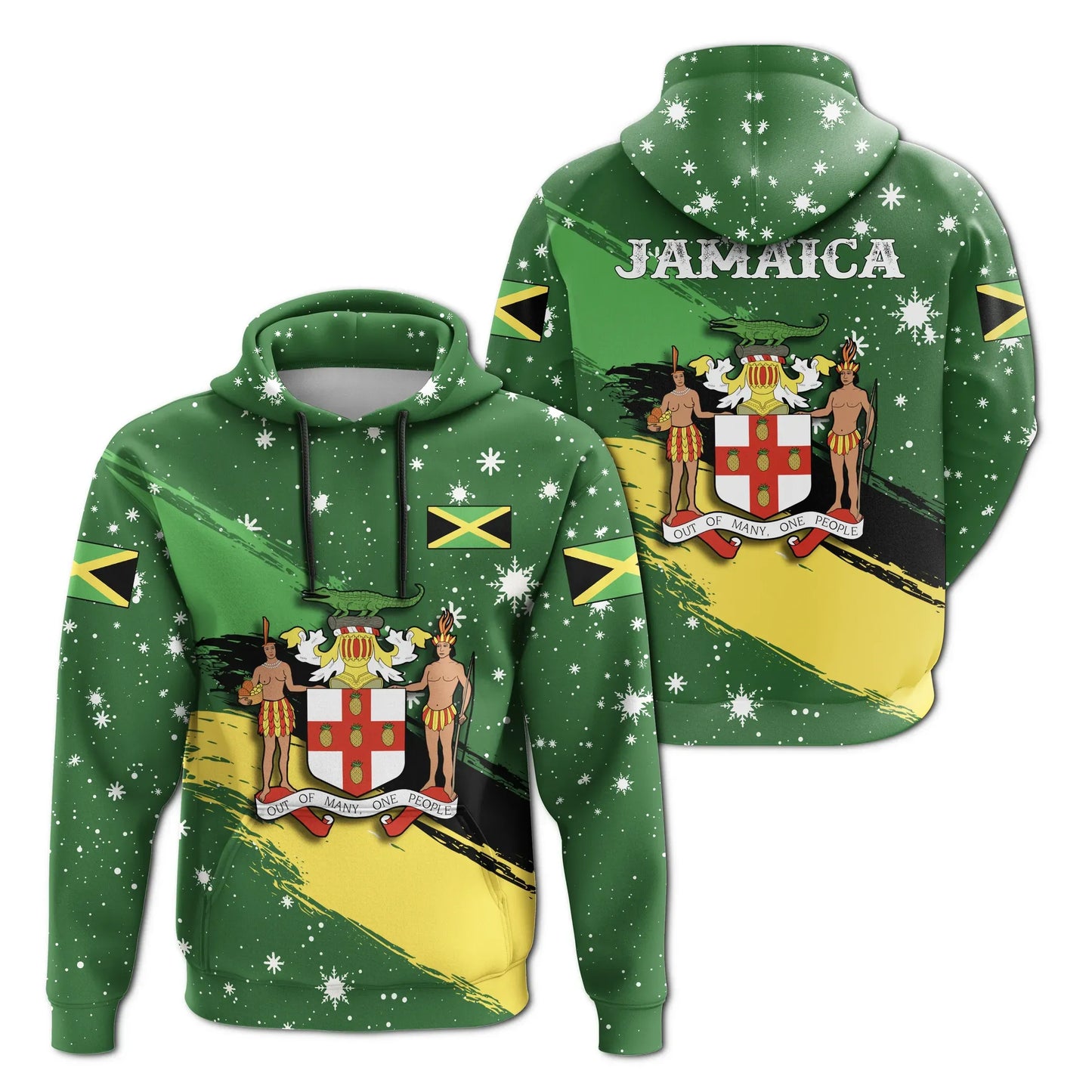 Jamaica Coat Of Arms Flag Brush Hoodie Jw