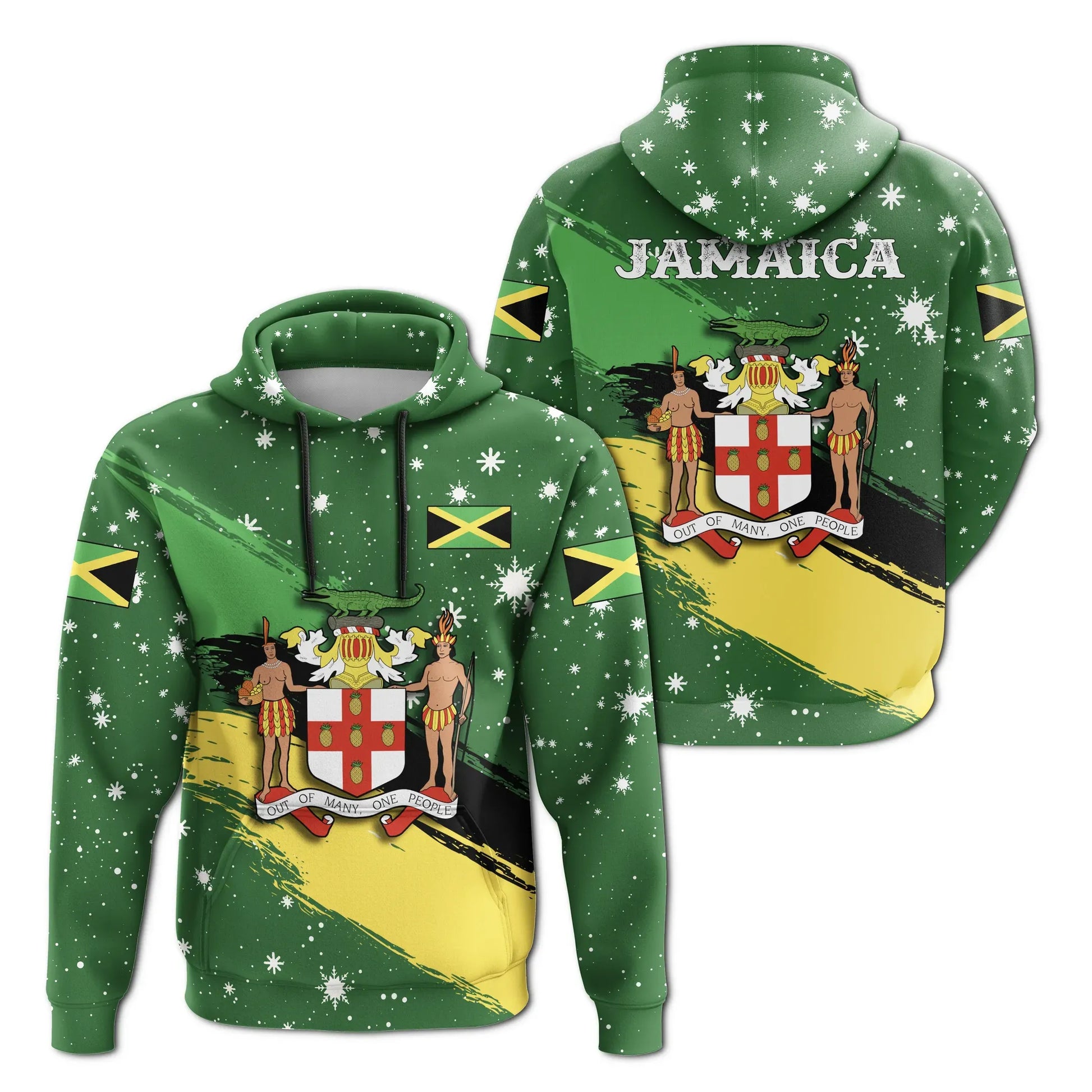 Jamaica Coat Of Arms Flag Brush Hoodie Jw