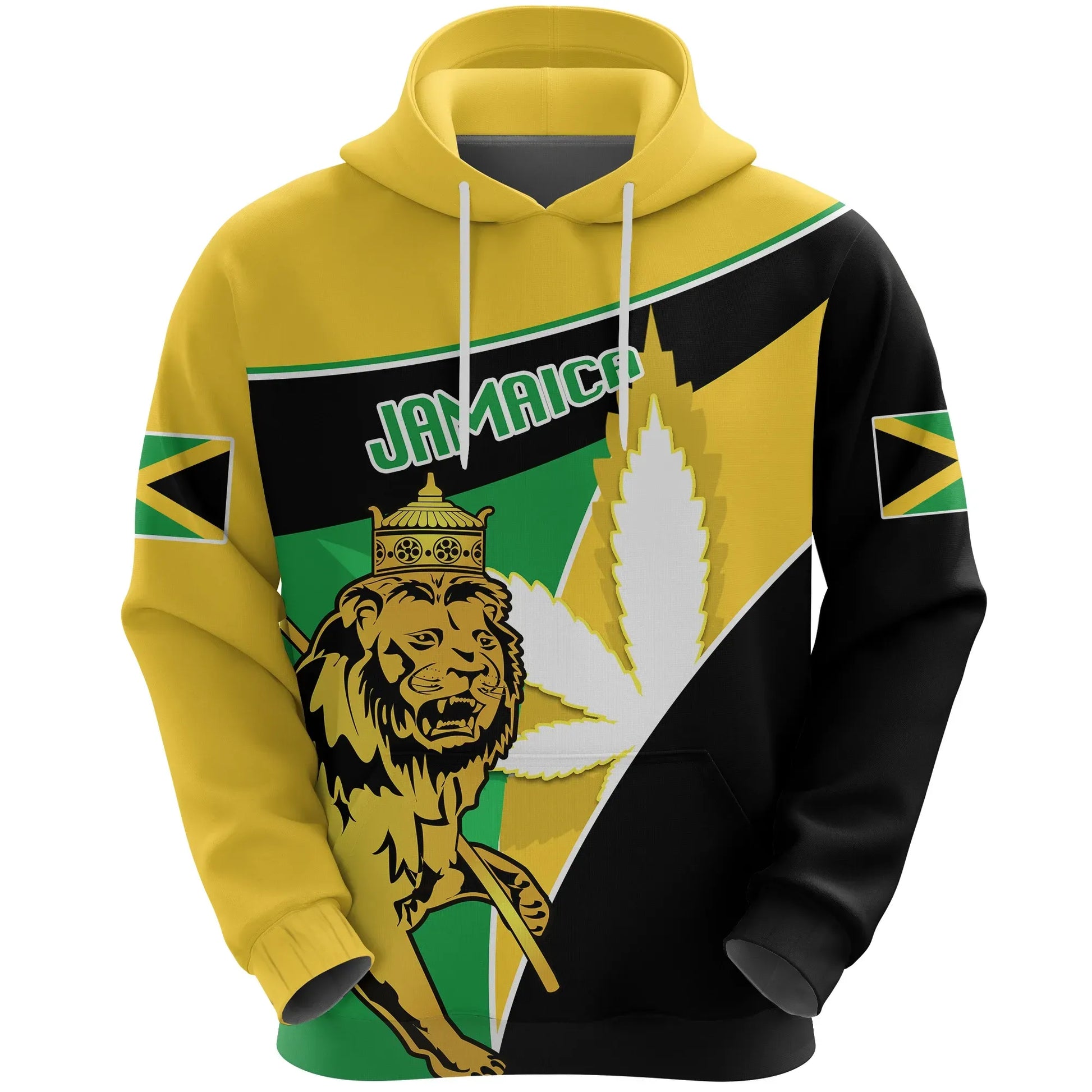 Jamaica Lion Hoodie Flag Version