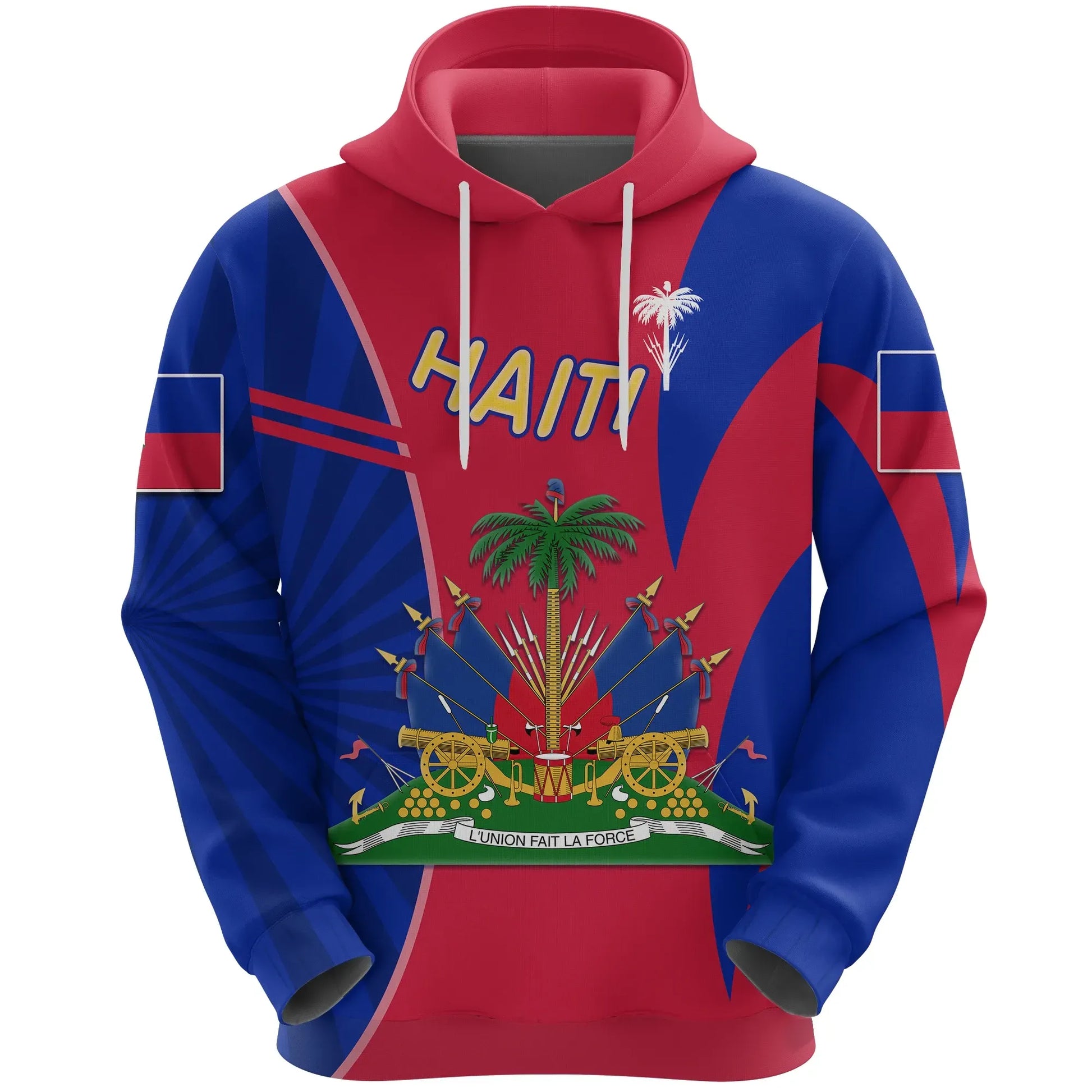 Coat Of Arms Haiti Hoodie Circle Stripes