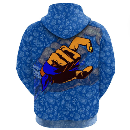 Crips Gang Hoodie Red Paisley Pattern Gang Zip Hoodie All Over Print