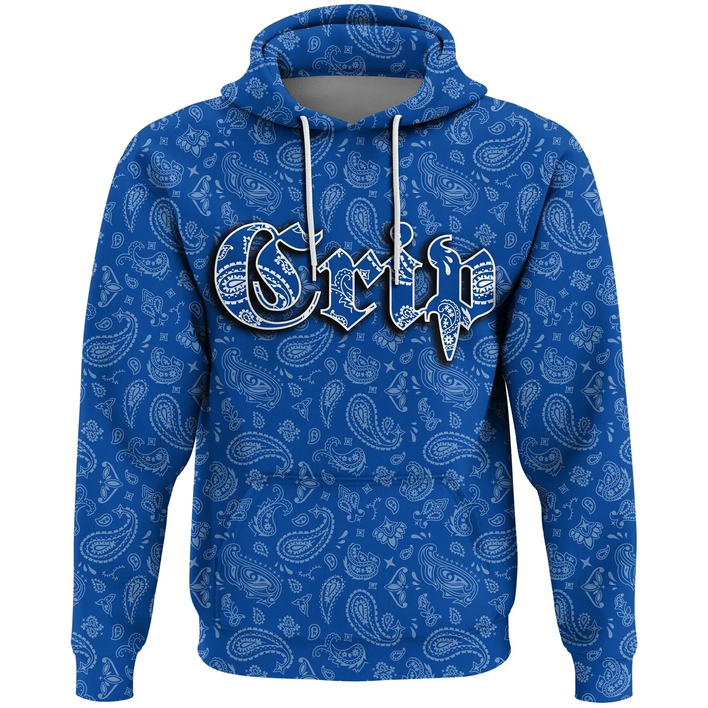 Crips Gang Hoodie Red Paisley Pattern Gang Zip Hoodie All Over Print