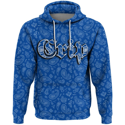 Crips Gang Hoodie Red Paisley Pattern Gang Zip Hoodie All Over Print