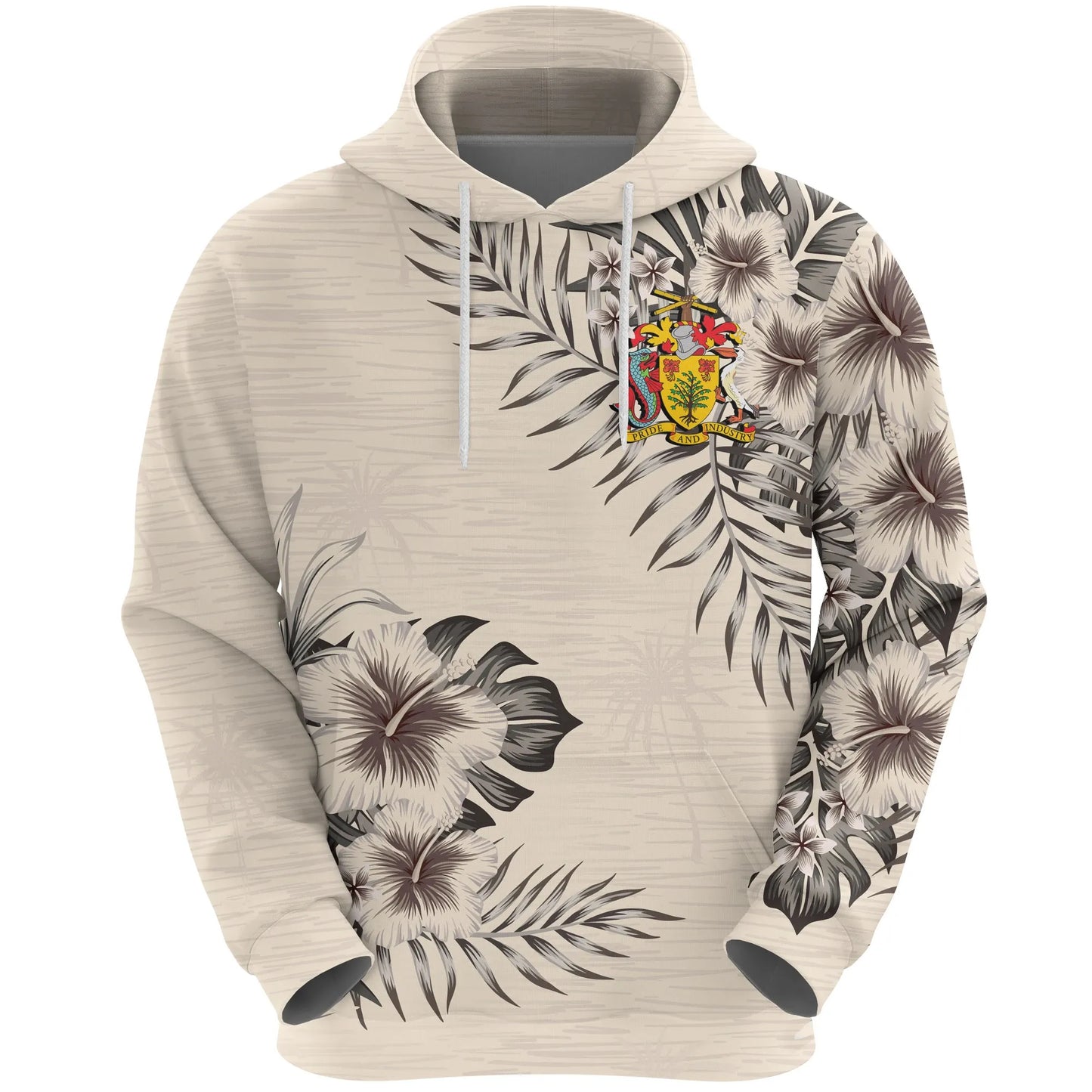 Barbados Hoodie The Beige Hibiscus