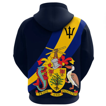 Barbados Special Flag Hoodie Unisex Printed Zip Hoodie