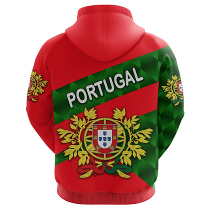 Portugal Hoodie Sporty Style Unisex Printed Zip Hoodie