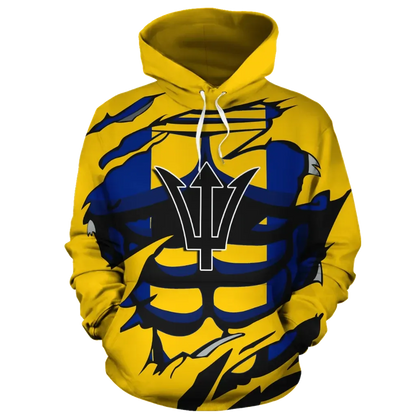 Barbados In Me All Over Hoodie Yellow