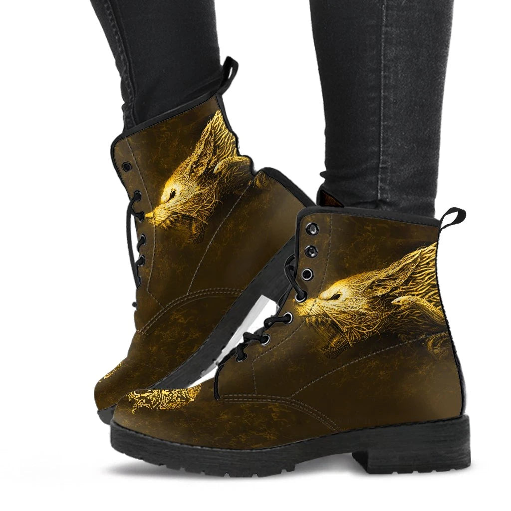 Fenrir Yellow Leather Boots