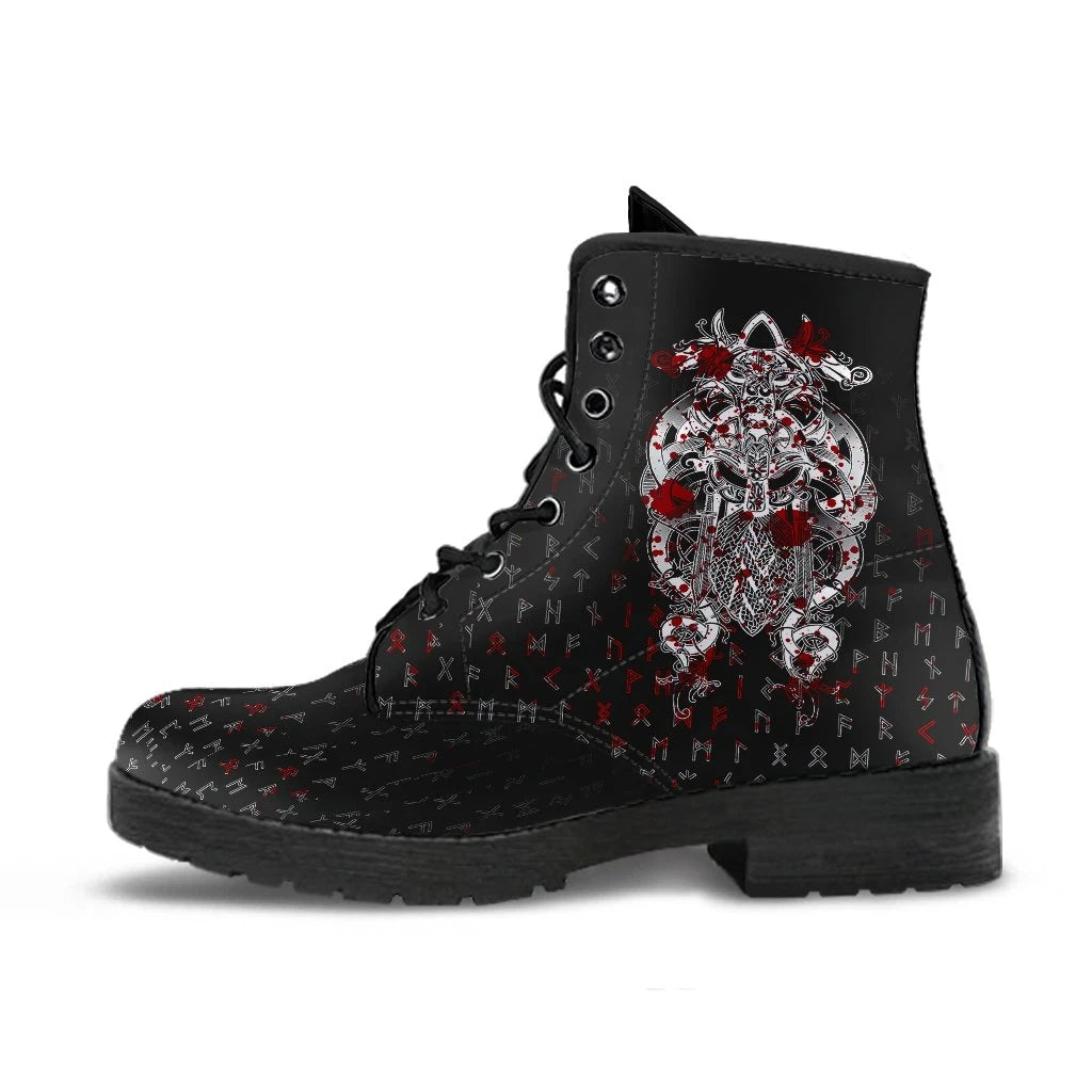 Fenrir & Tyr Tattoo Blood Leather Boots