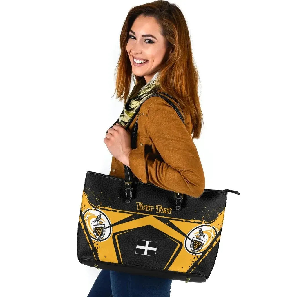 Cornwall Rugby Large Leather Tote Bag Cornish Rugby