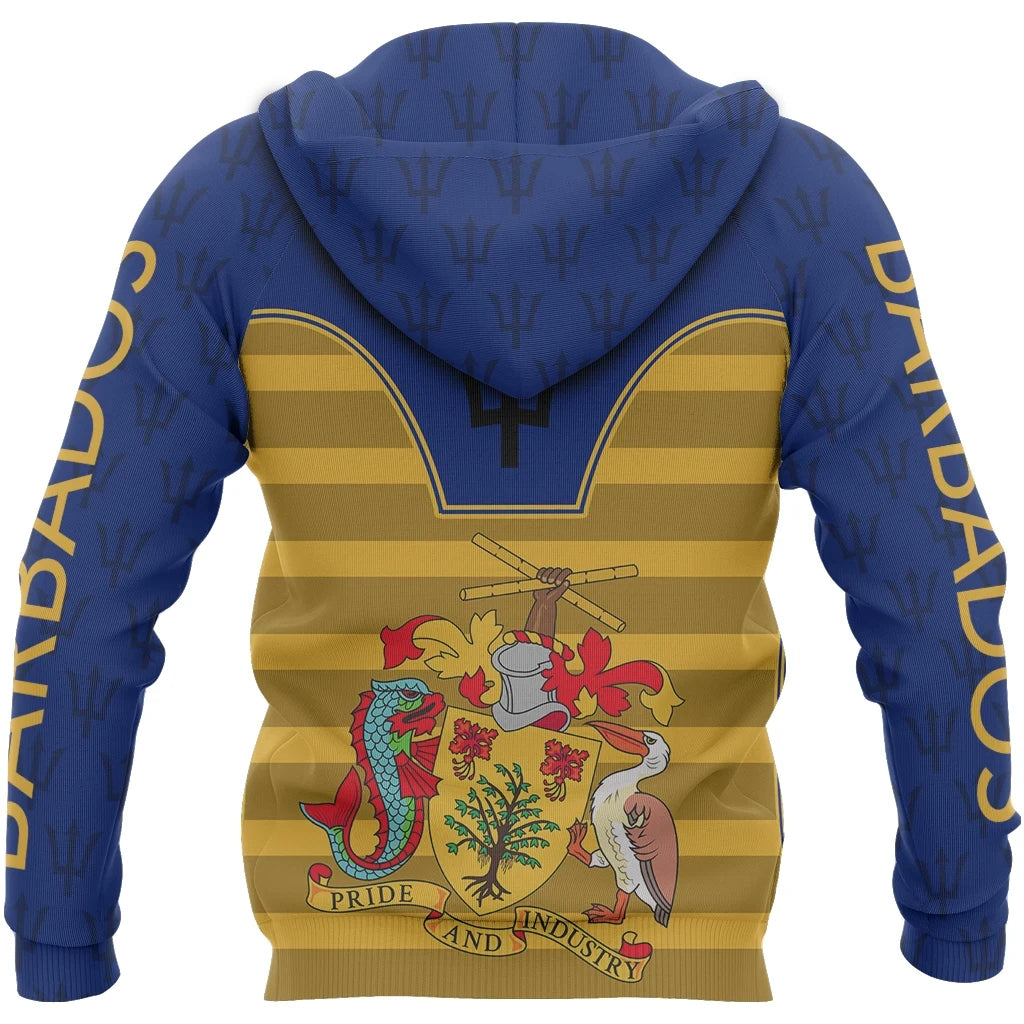 Barbados Pride Hoodie Barbados Pride Unisex Printed Zip Hoodie