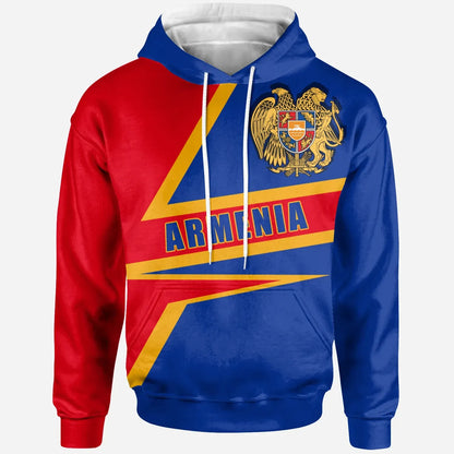 Armenia Hoodie Armenia Pride Coat Of Arms Unisex Printed Zip Hoodie