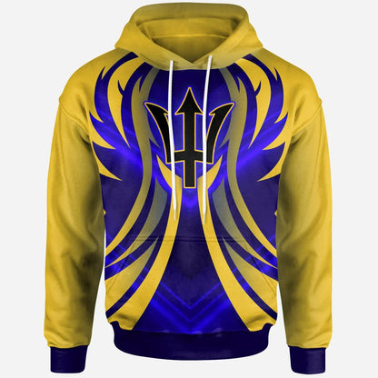 Barbados Hoodie Line Version Unisex Printed Zip Hoodie