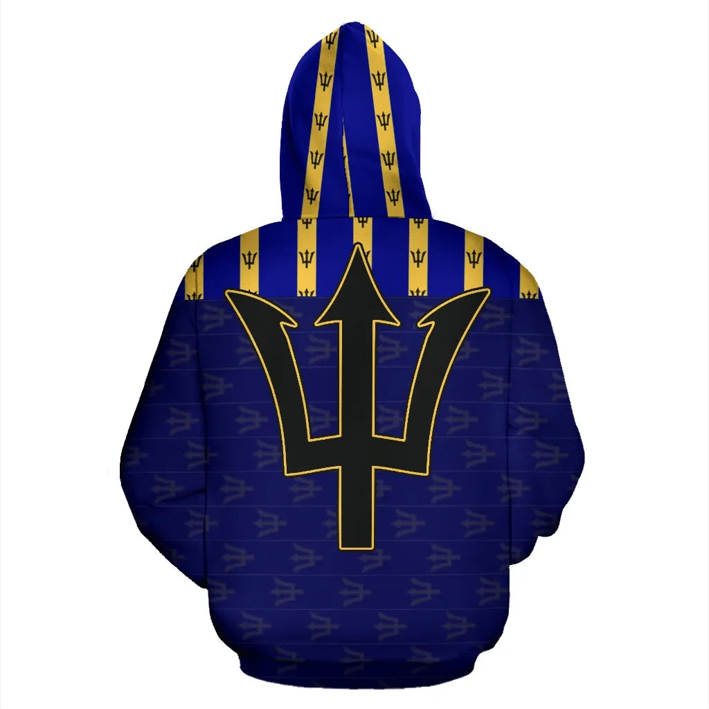 Barbados All Over Hoodie Barbados Pride Unisex Printed Zip Hoodie
