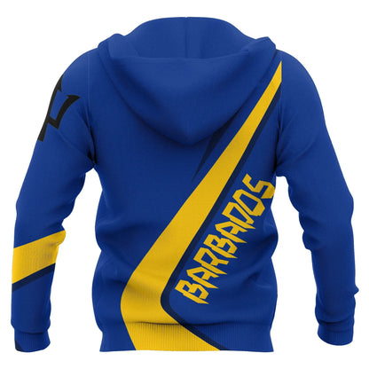 Barbados Flag Special Hoodie Barbados Pride Unisex Printed Zip Hoodie