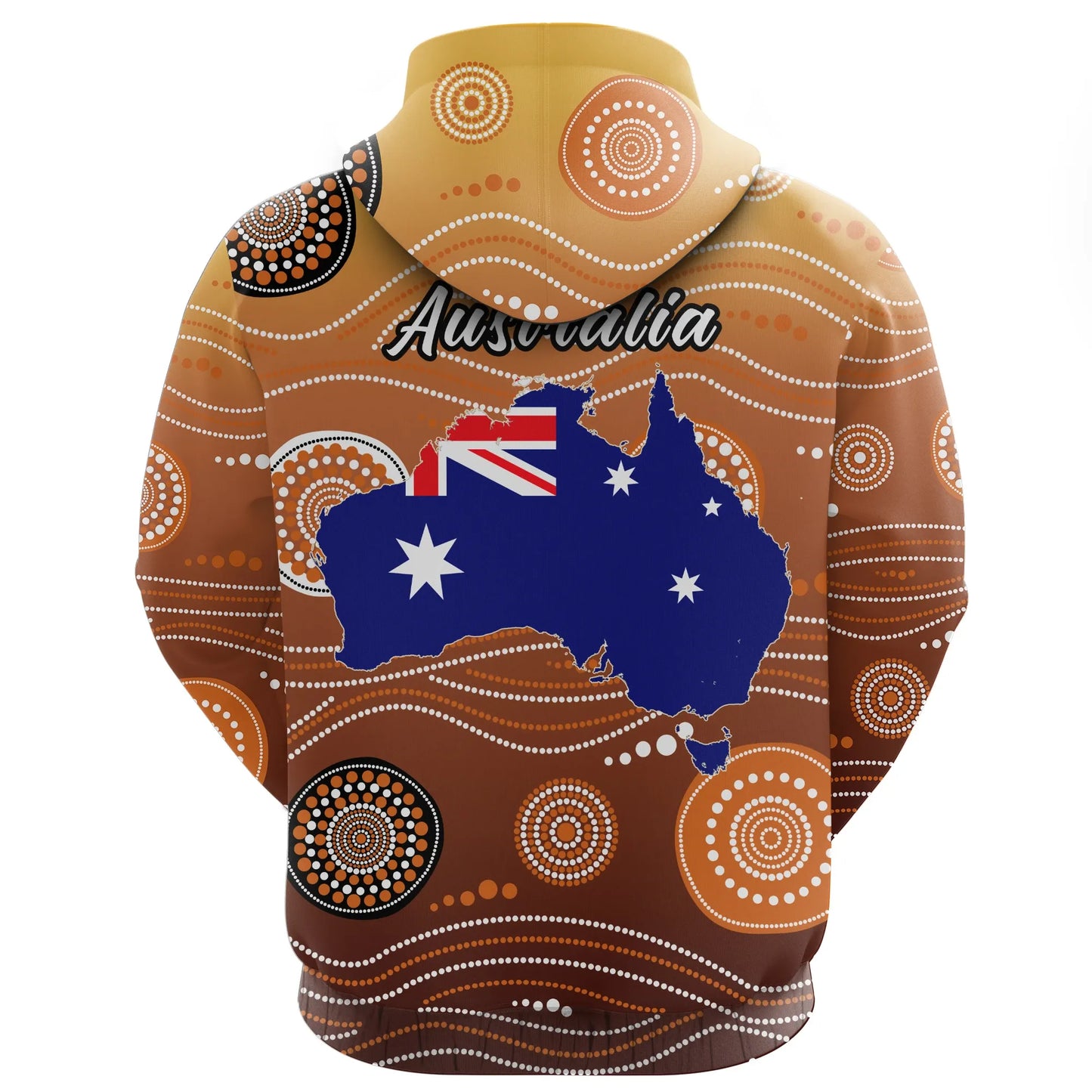 Australia Hoodie Map Kangaroo Aboriginal