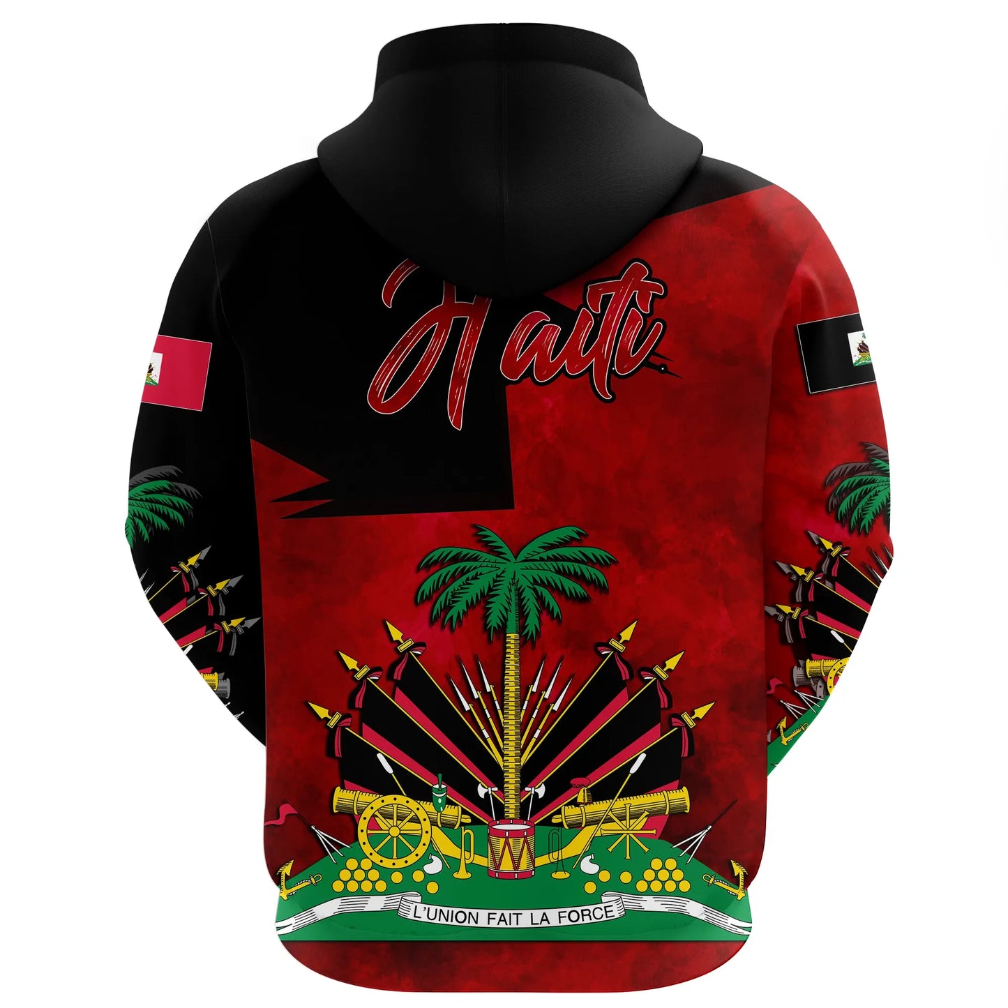 Haiti 1964 Hoodie Haiti Coat Of Arms Red Printed Hoodie