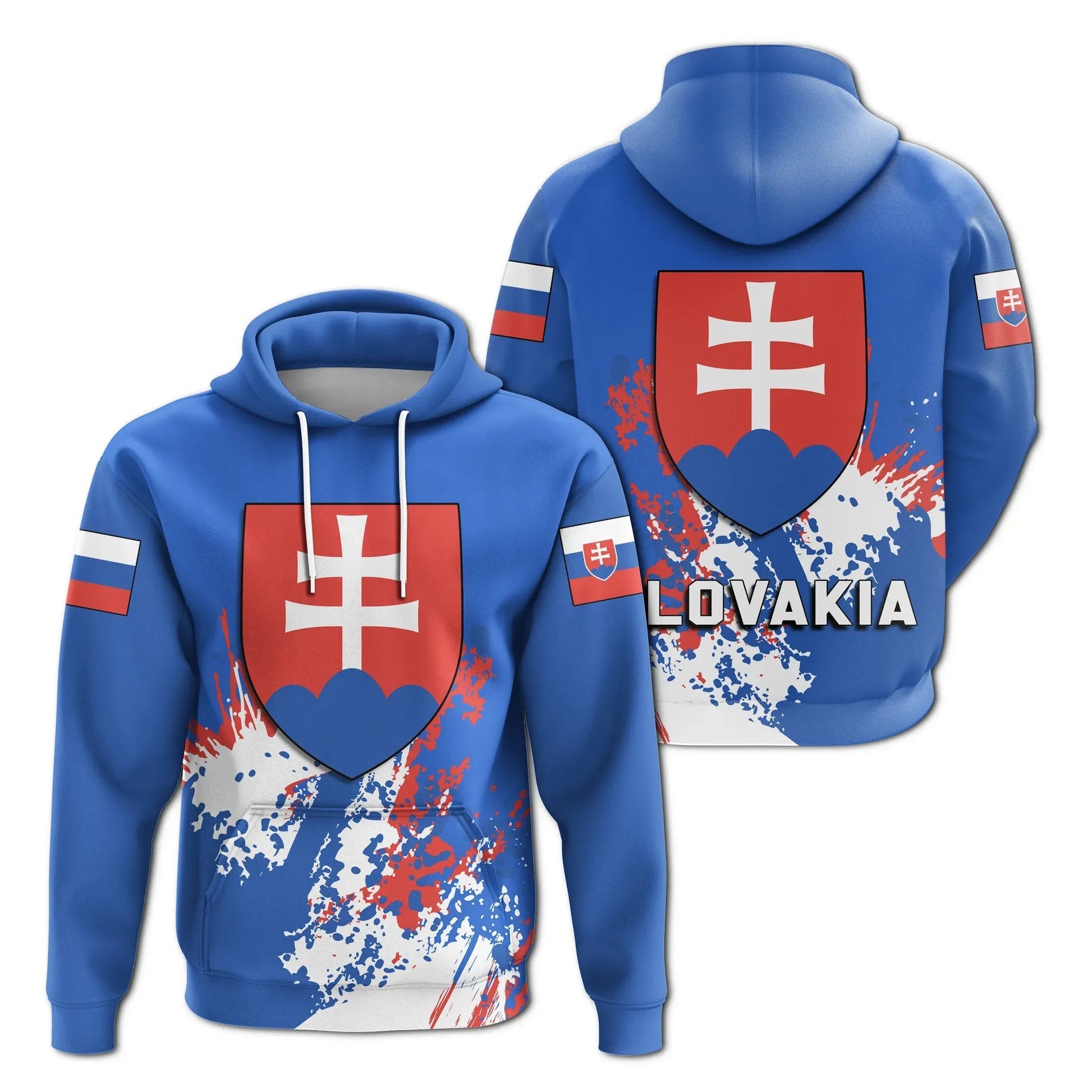 Slovakia Hoodie Coat Of Arms Spaint Style