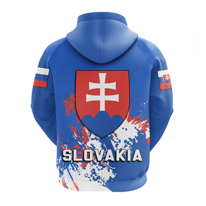 Slovakia Hoodie Coat Of Arms Spaint Style