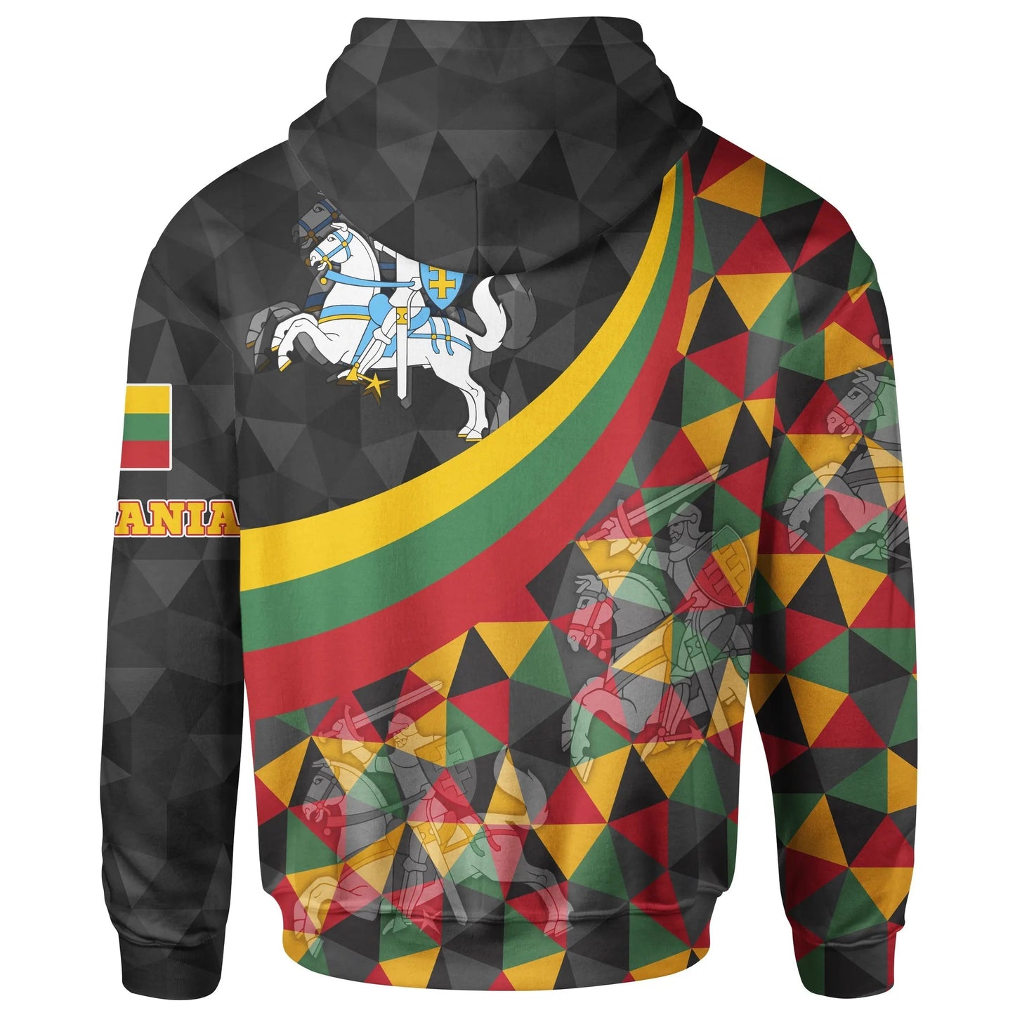 Lithuania Hoodie Lithuania Coat Of Arms with Flag Color