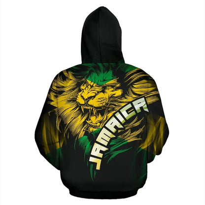 Jamaican Lion Hoodie Jamaica Flag