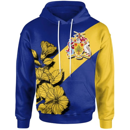 Barbados Hoodie Crest Hibiscus