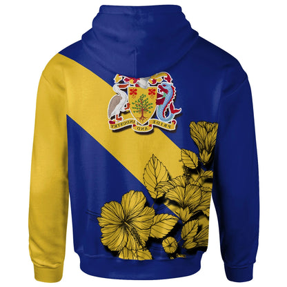 Barbados Hoodie Crest Hibiscus