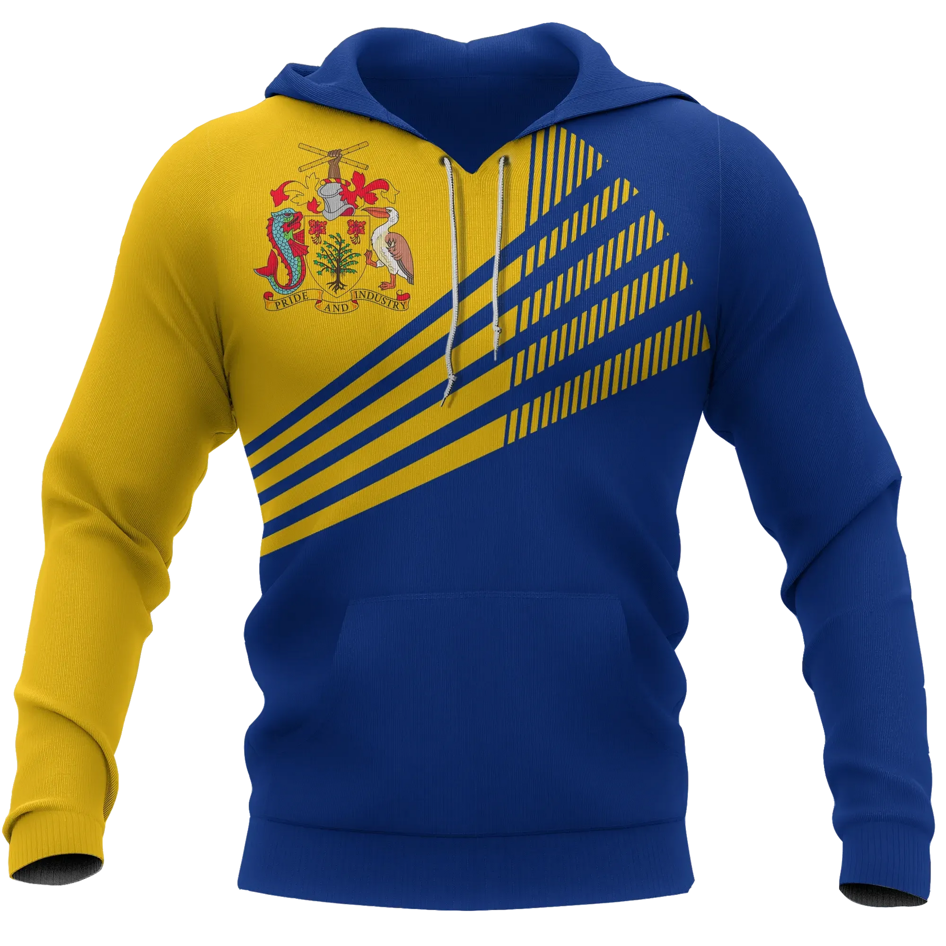 Barbados Hoodie Laser Style Unisex Printed Zip Hoodie