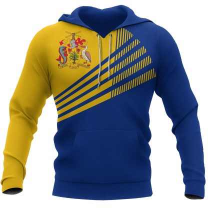 Barbados Hoodie Laser Style Unisex Printed Zip Hoodie