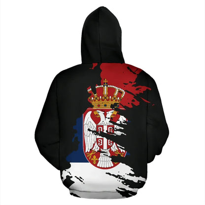 Serbia Hoodie Flag Painting