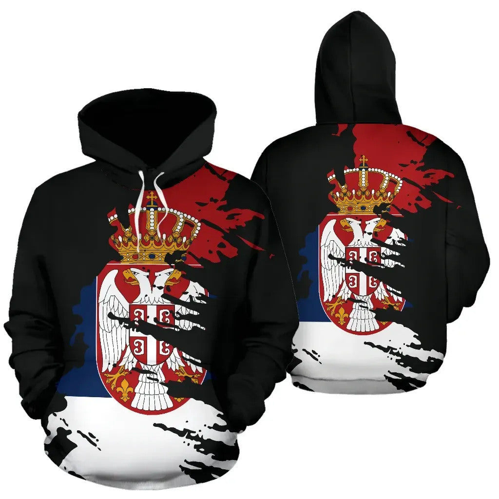 Serbia Hoodie Flag Painting