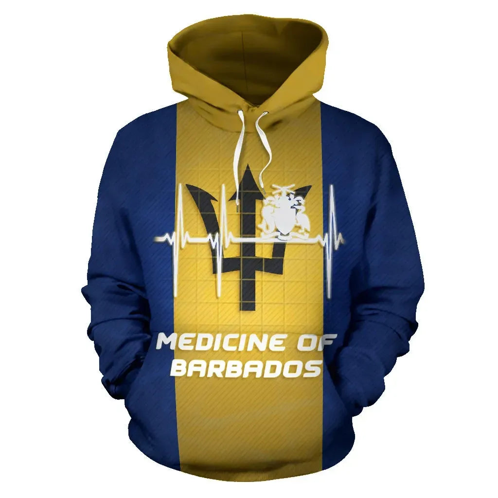Medicine Of Barbados Hoodie Barbados Pride Unisex Printed Zip Hoodie