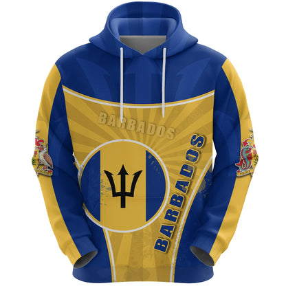 Barbados Hoodie Circle Stripes Flag Proud Version