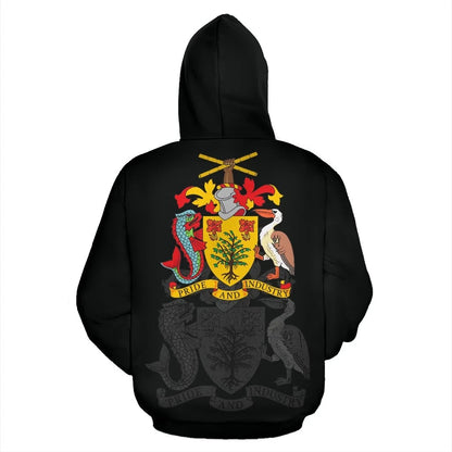 Barbados Pullover Hoodie Barbados Pride Unisex Printed Zip Hoodie
