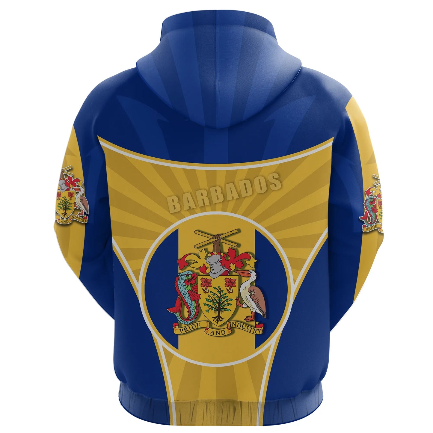 Barbados Hoodie Circle Stripes Flag Proud Version
