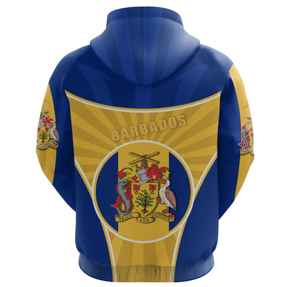 Barbados Hoodie Circle Stripes Flag Proud Version