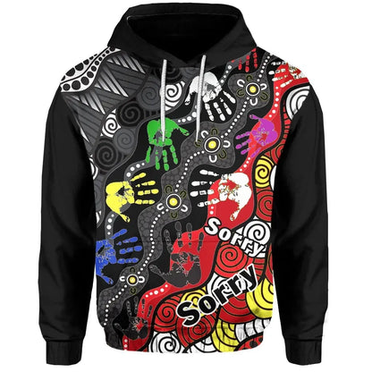 Custom Personalised National Sorry Day Hoodie Version 03 Australian Aboriginal