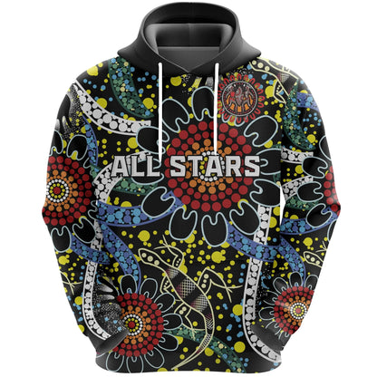 Custom Personalised Australia Indigenous Rugby Hoodie All Stars Sporty Style, Custom Text And Number