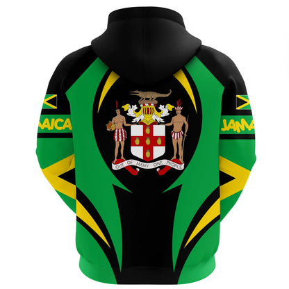 Jamaica Hoodie Action Flag Jamaica Coat Of Arms Unisex Printed Hoodie